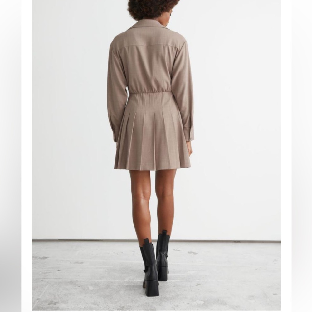 Other Stories Pleated Button Mini Dress - Picture 3 of 9